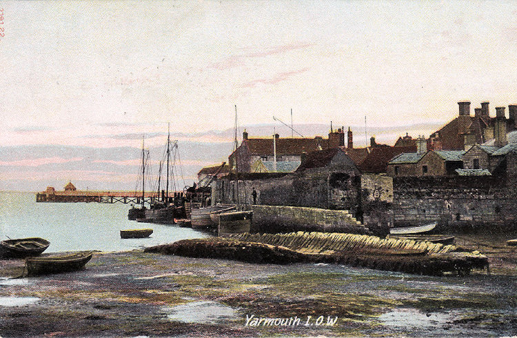 Yarmouth quay showing wreck